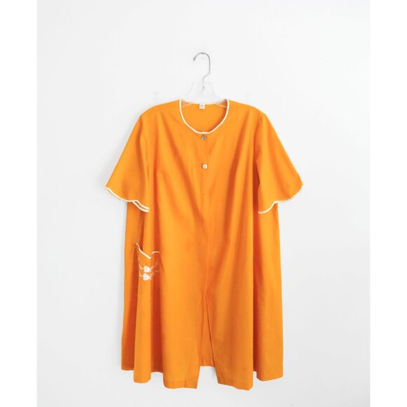 Vtg 50s Schrank Orange Night Slip Dress and Duster Set size Medium - Picture 2 of 8